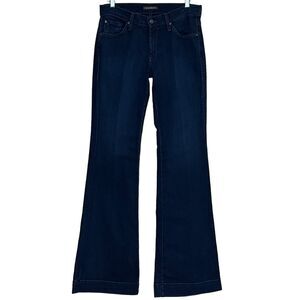 James Jeans Humphrey Luxe Dry Aged Denim Flare Jeans Size 30 Dark Wash High Rise